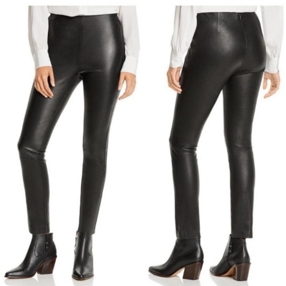 Rag & bone 100% leather Simone black pants Size 4 - Picture 3 of 14
